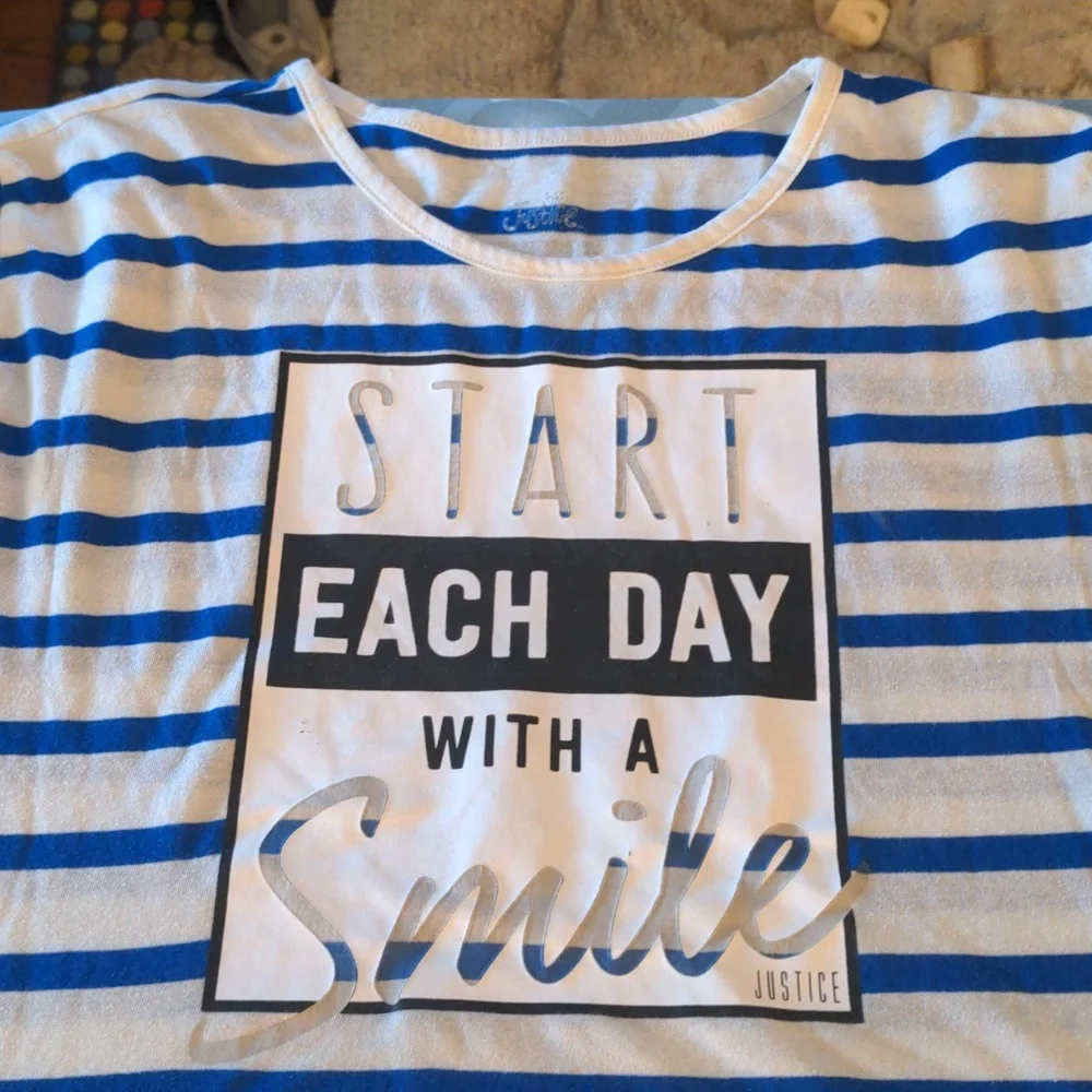 JUSTICE Start Each Day with a Smile Long Sleeve T-Shirt-12